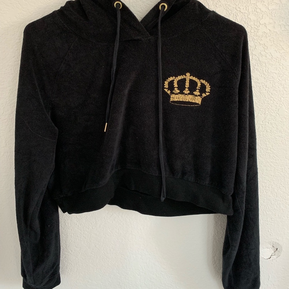Black cropped Juicy Couture hoodie